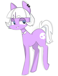 Size: 678x878 | Tagged: safe, artist:asnarfart, oc, oc only, pony, cute, pink, purple, simple background, skull, solo, white background