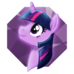 Size: 2048x2048 | Tagged: safe, artist:whitequartztheartist, twilight sparkle, pony, unicorn, g4, bust, female, glowing, high res, purple, simple background, solo, white background