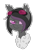 Size: 900x1200 | Tagged: artist needed, safe, oc, oc only, oc:mimicry, original species, bust, goggles, portrait, purple changeling, simple background, solo, transparent background