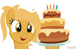 Size: 2348x1500 | Tagged: safe, artist:ponyrailartist, oc, oc only, oc:mareota, oc:oulie mareota, pegasus, pony, cake, food, open mouth, show accurate, simple background, transparent background, watermark