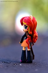 Size: 1024x1544 | Tagged: safe, artist:artofmagicpoland, sunset shimmer, equestria girls, g4, doll, equestria girls minis, female, guitar, musical instrument, photo, solo, sunset shimmer day, toy, watermark