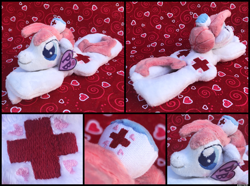 Size: 3264x2434 | Tagged: safe, nurse redheart, earth pony, pony, g4, auction, auction open, beanie, beanie (plushie), female, hat, high res, irl, multiple views, photo, plushie, toy