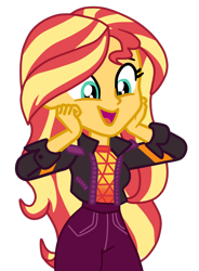 Size: 882x1196 | Tagged: safe, artist:gmaplay, sunset shimmer, equestria girls, equestria girls series, g4, how to backstage, spoiler:eqg series (season 2), cute, female, shimmerbetes, simple background, solo, sunset shimmer day, transparent background