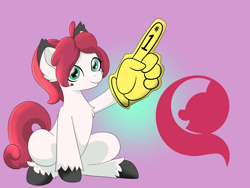 Size: 8000x6000 | Tagged: safe, artist:chedx, oc, earth pony, pony, earth pony oc, female, foam finger, mare, pinkerry, pinkerrycontest, pinkerrysite