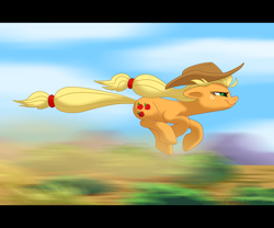 Size: 1800x1500 | Tagged: safe, artist:champion-of-namira, applejack, earth pony, pony, g4, cowboy hat, female, freckles, hat, mare, running, solo, speed