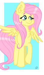 Size: 513x870 | Tagged: safe, artist:dreamy990, fluttershy, pony, g4, abstract background, female, raised hoof, solo