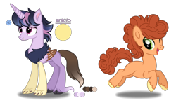 Size: 1763x1039 | Tagged: safe, artist:purplepotato04, oc, oc only, earth pony, hybrid, pony, interspecies offspring, magical gay spawn, male, offspring, one eye closed, parent:big macintosh, parent:cheese sandwich, parent:discord, parent:twilight sparkle, parents:discolight, parents:mac n cheese, simple background, stallion, transparent background, wink