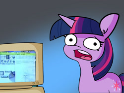 Size: 1984x1500 | Tagged: safe, artist:tjpones edits, edit, twilight sparkle, pony, g4, computer, female, parody, solo, steve ballmer, twilight's computer, windows 1.01