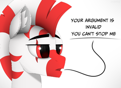 Size: 4150x3000 | Tagged: safe, artist:alexbefest, oc, oc only, pony, zebra, male, red, solo, stallion, your argument is invalid