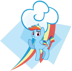 Size: 4047x4005 | Tagged: safe, artist:ihopeidontgetraped, rainbow dash, pony, g4, backwards cutie mark, cutie mark background, female, simple background, solo, tail feathers, transparent background