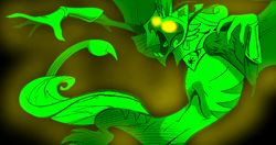 Size: 1124x592 | Tagged: safe, artist:mellow91, cosmos, oc, oc only, oc:the supreme being, draconequus, g4, black background, cosmageddon, glowing eyes, possessed, simple background, solo, yellow eyes