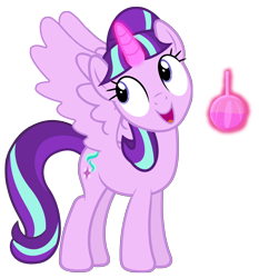 Size: 4383x4696 | Tagged: safe, artist:estories, artist:laszlvfx, artist:slb94, edit, vector edit, starlight glimmer, alicorn, pony, g4, absurd resolution, alicornified, cute, female, glowing horn, happy, horn, levitation, looking back, magic, mare, open mouth, potion, race swap, simple background, smiling, solo, starlicorn, telekinesis, this will end in communism, transparent background, vector