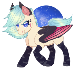Size: 1024x943 | Tagged: safe, artist:sadelinav, oc, oc only, oc:fire heart, bat pony, pony, chibi, eye clipping through hair, female, mare, simple background, solo, transparent background