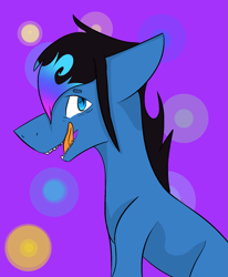 Size: 1485x1798 | Tagged: safe, artist:toptian, oc, oc only, earth pony, pony, abstract background, bust, earth pony oc, licking, licking lips, male, solo, stallion, tongue out