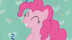 Size: 1280x720 | Tagged: safe, screencap, pinkie pie, earth pony, pony, g4, season 1, the ticket master, ^^, eyes closed, female, mare, smiling
