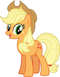 Size: 9136x11518 | Tagged: safe, artist:alandssparkle, applejack, earth pony, pony, g4, g4.5, my little pony: pony life, simple ways, absurd resolution, alternate hairstyle, cute, female, g4.5 to g4, jackabetes, looking at you, mare, open mouth, simple background, solo, transparent background, vector