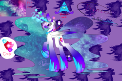 Size: 3007x1994 | Tagged: safe, artist:itzalayah, oc, oc only, oc:princess galaxy, alicorn, pony, alicorn oc, female, horn, large mane, long mane, long tail, reference, solo, wings