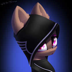 Size: 2000x2000 | Tagged: safe, artist:shido-tara, oc, oc only, pony, bust, crossover, high res, kasumi goto, mass effect, ponified, portrait, simple background