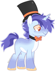 Size: 2752x3544 | Tagged: safe, artist:kurosawakuro, oc, oc only, pony, unicorn, base used, bowtie, hat, high res, male, simple background, solo, stallion, top hat, transparent background