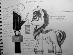 Size: 1440x1080 | Tagged: safe, artist:henry forewen, kirin, pony, concave belly, female, monochrome, solo, traditional art