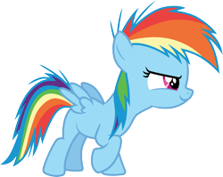 Size: 3770x3000 | Tagged: safe, artist:cloudy glow, rainbow dash, pegasus, pony, g4, the cutie mark chronicles, .ai available, cute, dashabetes, female, filly, filly rainbow dash, high res, multicolored mane, simple background, solo, transparent background, vector, younger