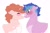 Size: 1280x854 | Tagged: safe, artist:itstechtock, oc, oc only, oc:blueberry tonic, oc:cherry blossoms, pony, unicorn, blushing, boop, female, glasses, magical lesbian spawn, male, mare, noseboop, offspring, parent:tempest shadow, parent:twilight sparkle, parents:tempestlight, simple background, stallion, white background