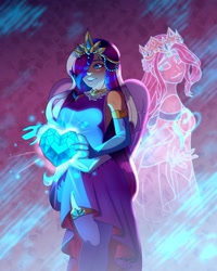 Size: 1024x1280 | Tagged: safe, artist:stormcloud-yt, princess amore, princess cadance, human, g4, clothes, crown, crystal, crystal heart, evening gloves, gloves, humanized, jewelry, long gloves, regalia, winged humanization, wings