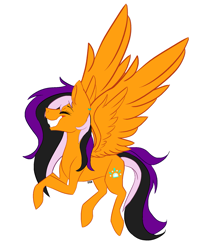 Size: 1579x1831 | Tagged: safe, artist:toptian, oc, oc only, pegasus, pony, eyes closed, grin, pegasus oc, simple background, smiling, solo, white background, wings