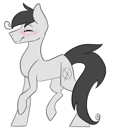 Size: 1565x1733 | Tagged: safe, artist:toptian, oc, oc only, earth pony, pony, earth pony oc, eyes closed, male, simple background, smiling, solo, stallion, white background