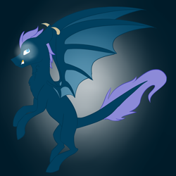 Size: 2000x2000 | Tagged: safe, artist:toptian, oc, oc only, dracony, dragon, hybrid, pony, gradient background, high res, rearing, solo, wings