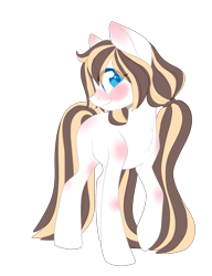 Size: 1543x2009 | Tagged: safe, artist:helemaranth, oc, oc only, earth pony, pony, blushing, earth pony oc, looking back, raised hoof, simple background, solo, transparent background