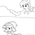 Size: 3000x3000 | Tagged: safe, artist:tjpones, rainbow dash, twilight sparkle, alicorn, pegasus, pony, g4, black and white, clothes, cloud, cold, floppy ears, grayscale, hat, high res, lineart, monochrome, on a cloud, rainbow douche, scarf, shivering, simple background, sitting, sitting on a cloud, snow, snowfall, twilight sparkle (alicorn), white background