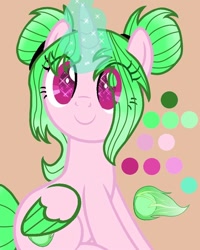 Size: 800x1000 | Tagged: safe, artist:lacey.wonder, oc, oc only, alicorn, pony, alicorn oc, bust, glowing horn, horn, magic, reference sheet, smiling, solo, starry eyes, telekinesis, two toned wings, wingding eyes, wings