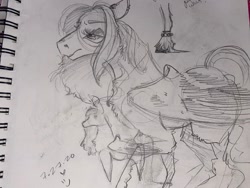 Size: 1080x810 | Tagged: safe, artist:glitterandloveartxo, oc, oc only, pegasus, pony, chest fluff, hoof hold, lineart, pegasus oc, plushie, pointy ponies, traditional art, unshorn fetlocks, wings