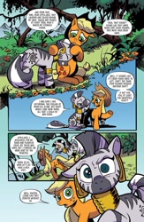 Size: 499x767 | Tagged: safe, artist:andy price, idw, applejack, zecora, earth pony, pony, zebra, g4, season 10, spoiler:comic, spoiler:comic90, butt, comforting, crying, duo, female, mare, plot, preview, wiping tears