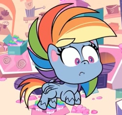 Size: 1083x1021 | Tagged: safe, screencap, rainbow dash, pegasus, pony, g4, g4.5, my little pony: pony life, ponies of the moment, cropped, female, solo