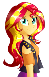 Size: 1280x2007 | Tagged: safe, alternate version, artist:chrono-the-hedgehog, sunset shimmer, equestria girls, g4, background removed, clothes, female, shoulderless, simple background, sleeveless, solo, transparent background
