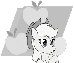 Size: 2755x2349 | Tagged: safe, artist:ihopeidontgetraped, applejack, earth pony, pony, g4, female, high res, monochrome, simple background, solo, transparent background