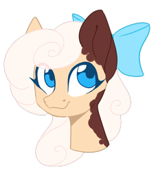 Size: 1439x1584 | Tagged: safe, artist:helemaranth, oc, oc only, earth pony, pony, bow, bust, earth pony oc, hair bow, simple background, smiling, solo, transparent background