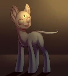 Size: 1693x1910 | Tagged: safe, artist:helemaranth, oc, oc only, earth pony, pony, bald, earth pony oc, looking back, solo, third eye