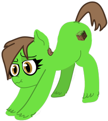 Size: 1636x1843 | Tagged: safe, artist:ihopeidontgetraped, oc, oc only, oc:grass block, pony, simple background, solo, transparent background