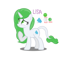 Size: 1792x1408 | Tagged: safe, artist:princessblue121, oc, oc only, oc:lisa, classical unicorn, dracony, hybrid, pony, unicorn, cloven hooves, female, horn, interspecies offspring, leonine tail, next generation, offspring, parent:rarity, parent:spike, parents:sparity, reference sheet, solo, unicorn oc, unshorn fetlocks