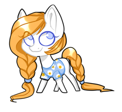 Size: 1408x1288 | Tagged: safe, artist:helemaranth, oc, oc only, oc:mia, earth pony, pony, braid, braided tail, clothes, earth pony oc, simple background, smiling, solo, transparent background