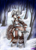 Size: 1800x2500 | Tagged: safe, artist:derpx1, oc, oc only, pony, semi-anthro, armor, bipedal, commission, helmet, horned helmet, shield, snow, solo, sword, tree, viking, viking helmet, weapon