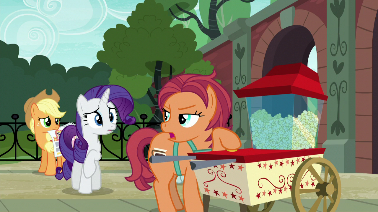 2453087 safe, screencap, applejack, chockfull carafe, rarity, earth