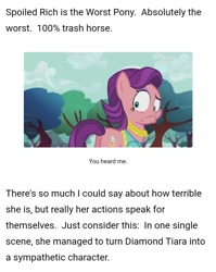 Size: 717x902 | Tagged: safe, edit, edited screencap, screencap, spoiled rich, earth pony, pony, crusaders of the lost mark, g4, female, mare, text, worst pony