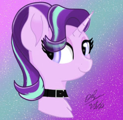 Size: 750x734 | Tagged: safe, artist:orcinuspony, starlight glimmer, pony, unicorn, g4, collar, smiling, solo