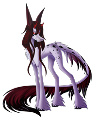 Size: 2175x2714 | Tagged: safe, artist:sadatrix, oc, oc only, oc:mara, earth pony, pony, black sclera, female, high res, horns, mare, simple background, solo, transparent background