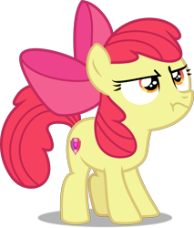 Size: 5373x6307 | Tagged: safe, artist:starcollider, apple bloom, earth pony, pony, g4, going to seed, .svg available, :t, absurd resolution, adorabloom, angry, apple bloom is not amused, bow, cute, female, filly, madorable, simple background, solo, transparent background, unamused, vector