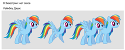 Size: 1500x600 | Tagged: safe, rainbow dash, pegasus, pony, g4, asexual reproduction, cyrillic, double rainbow, duality, meme, mitosis, russian, self ponidox, simple background, translated in the comments, white background